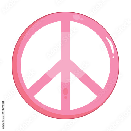 pink peace symbol retro style