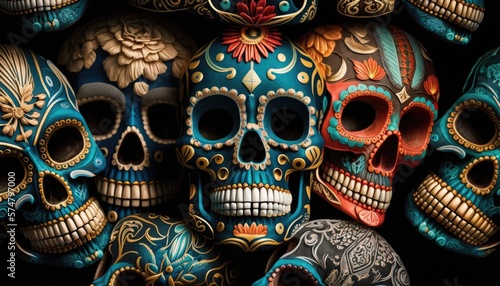 Day of the Dead skulls pattern