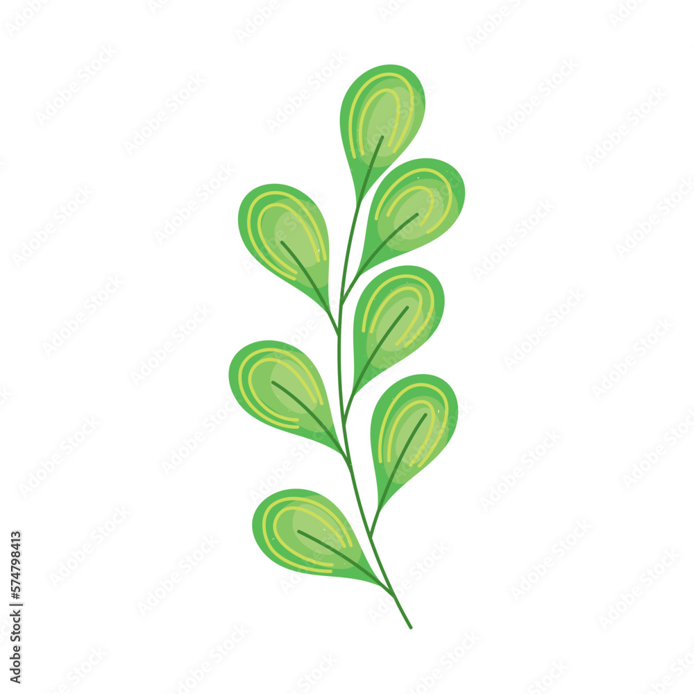 Naklejka premium green branch with leafs