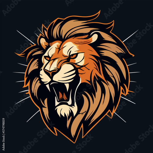 Lion face mascot vector illustration