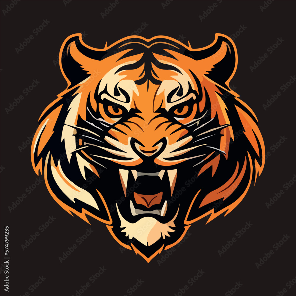Obraz premium Tiger face mascot vector illustration