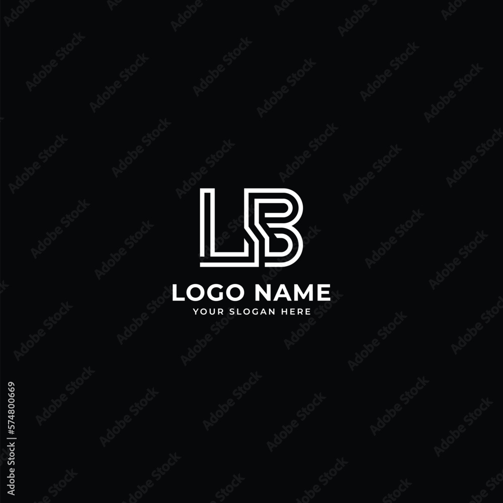initial letter LB logo design template modern minimalistic stock vector initial letter LB logo design template modern minimalistic stock vector