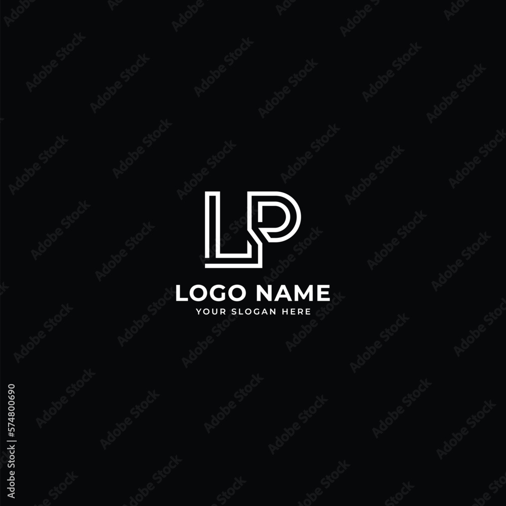initial letter LP logo design template modern minimalistic stock vector initial letter LP logo design template modern minimalistic stock vector