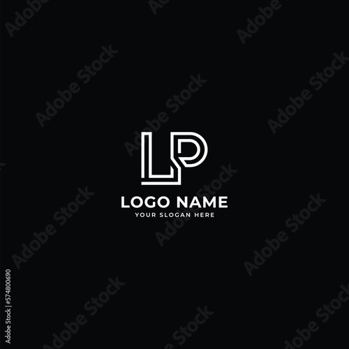 initial letter LP logo design template modern minimalistic stock vector
