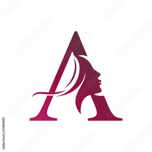 Letter A beauty salon logo design