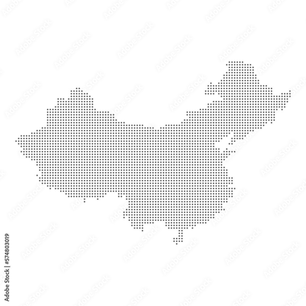 Map of china dotted