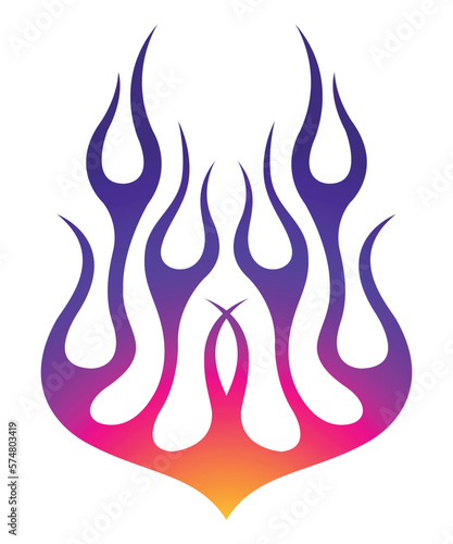 Flame sports car decal vinyl sticker. Racing car speed fire flames vector art graphic. Bonnet flame decoration for car, auto, truck, boat, suv and motorcycle tank.
