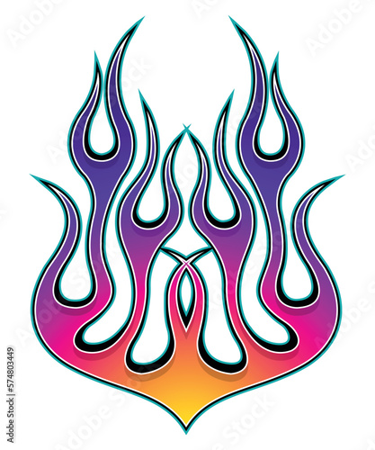 Tribal car hood flame race car body vinyl sticker vector eps file. Bonnet flames sport car decal. Decoration for cars, auto, truck, boat, suv and motorcycle tank.