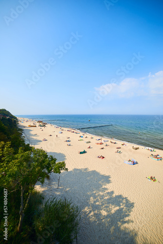 Fototapeta Naklejka Na Ścianę i Meble -  Vacation at the baltic sea coast of Poland in Rewal. High quality photo