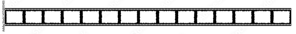 35mm film strip vector design with 15 frames on white background. Black film reel symbol illustration to use in photography, television, cinema, photo frame.
