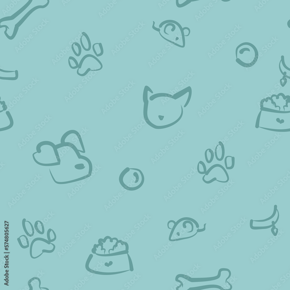cute pattern with dog and cat stuff