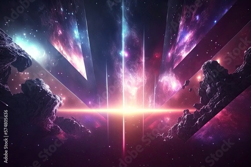 Cosmic colors shine violet abstract background futuristic Generative AI