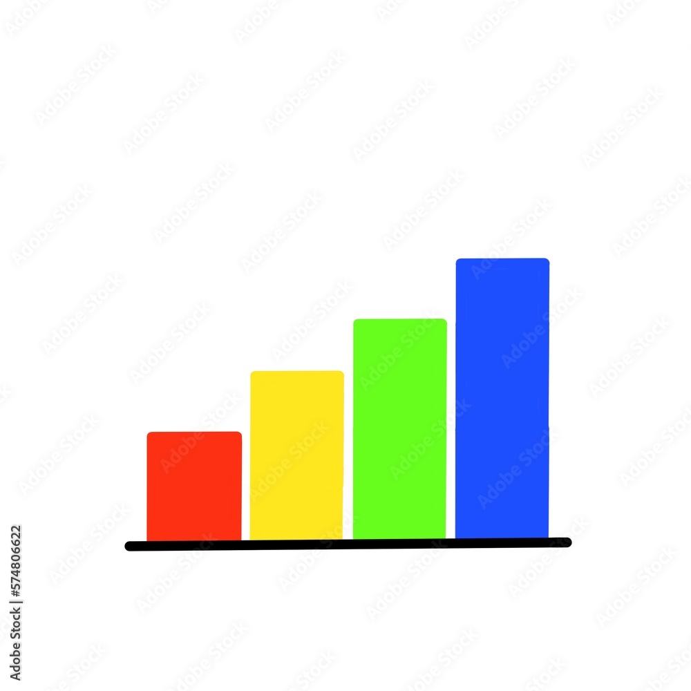 Color graphic growth chart of statistics column. Bar chart. Illustration of growth or profitability statistics. Color graphic growth chart of statistics column. Bar chart. Illustration of growth or profitability statistics.