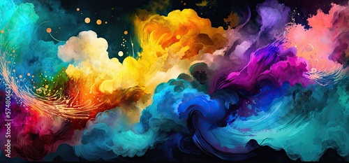 Colorful Rainbow Watercolor...
