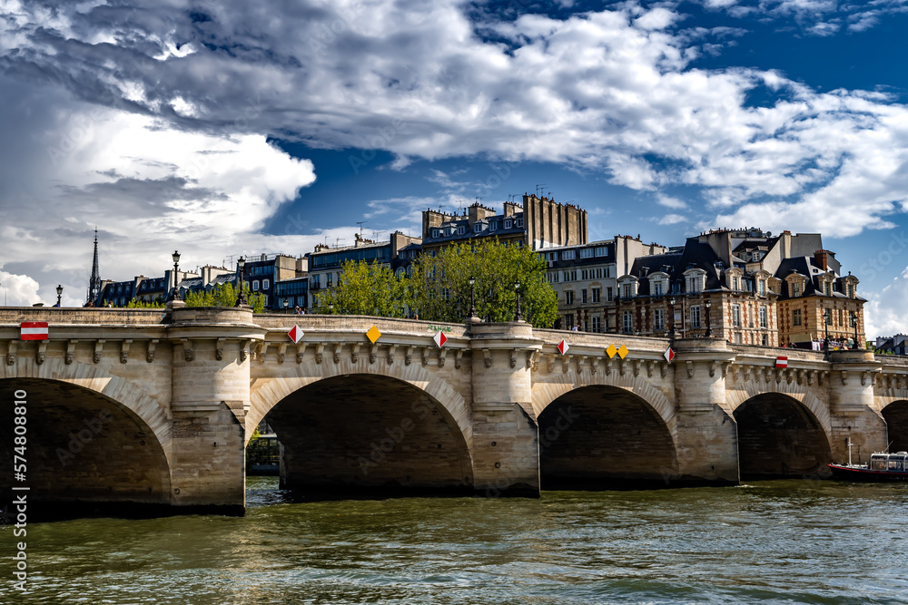 Bridge Pont Neuf Over River Seine In Paris, France