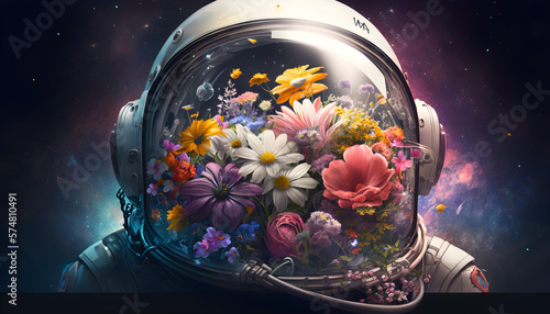 astronaut floral halmet  artistic - generative ai  © Klay
