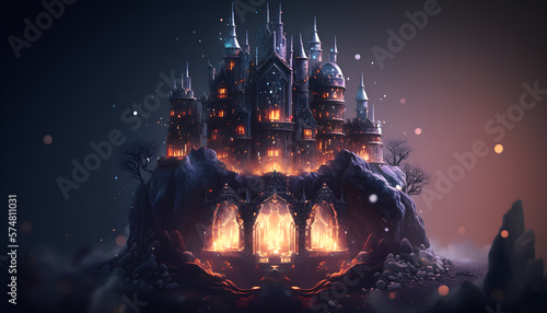 Magic castle made of crystal illustration photo