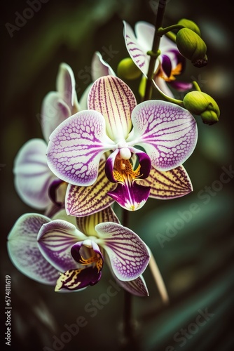 Orchid  Beautiful flowers  A stunning orchid stands tall amidst a lush  tropical jungle. 