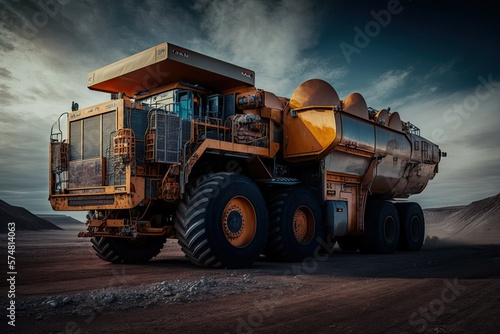 Heavy Load, Career, and Mining Operations Dump Truck. Generative AI