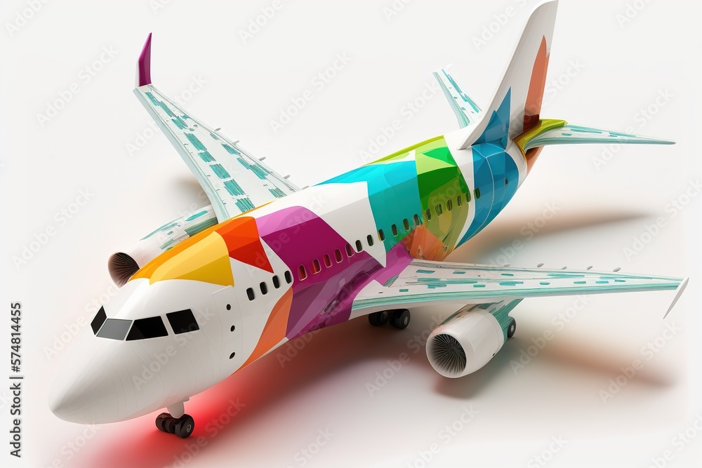 A 3D render of an isolated, blank aircraft with wings and a jet engine - the perfect image for any aviation enthusiast. Ai generated. A 3D render of an isolated, blank aircraft with wings and a jet engine - the perfect image for any aviation enthusiast. Ai generated.
