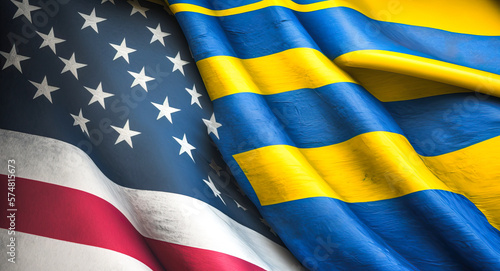 Ukraine und die USA Hand in Hand, ki generated
