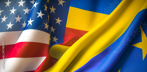 Ukraine und die USA Hand in Hand, ki generated