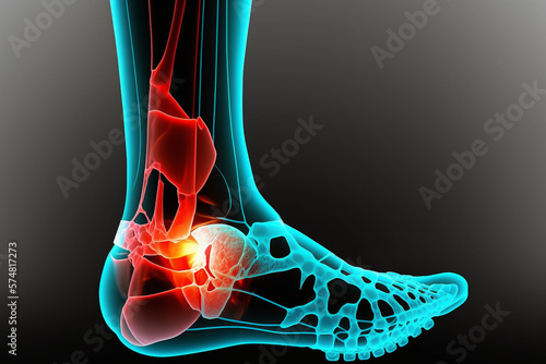 X-ray of ankle strain. photo