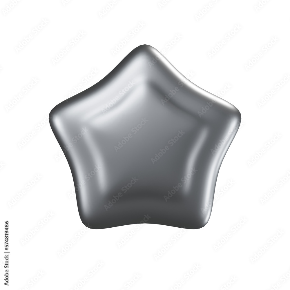 Silver Rounded Star y2k star, rounded star decoration, metallic metal silver trinket, 2000s ...