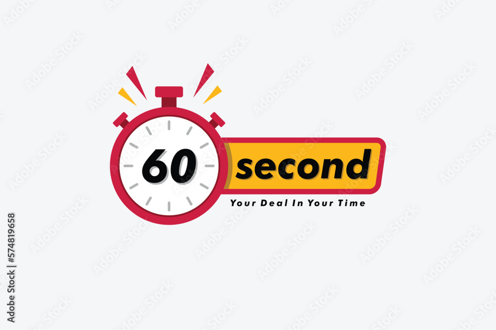 60 second clock arrow. symbol work time, vector icon Illustration 60 second clock arrow. symbol work time, vector icon Illustration