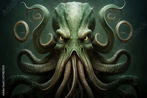 The Face of Cthulhu Created by Generative AI Technology