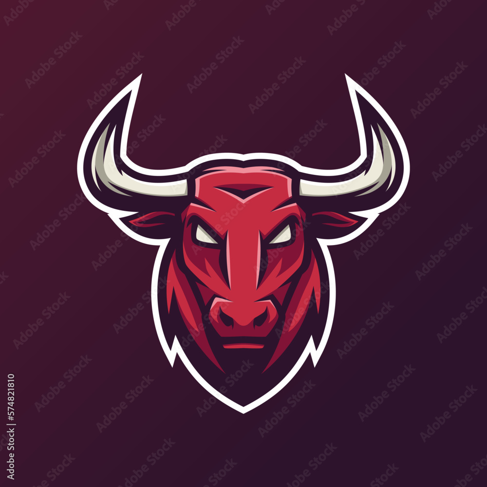 Bull Head Mascot Logo Vector Illustration Design - Animals Mascot logo Bull Head Mascot Logo Vector Illustration Design - Animals Mascot logo