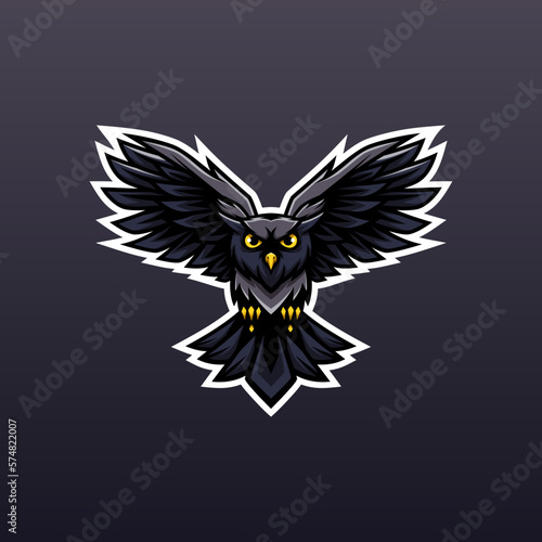 Owl Flying Mascot Logo - Animals Mascot Esport Logo, Vector Illustration Design  Concept.