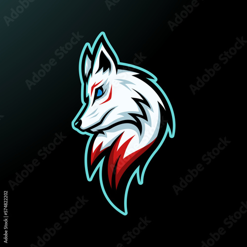 Wallpaper Mural White Fox Mascot Logo Vector Illustration Design Concept - Animals Mascot E-sport logo. Torontodigital.ca