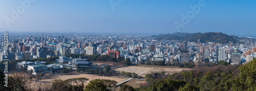 日本　愛媛県松山市の松山城から見える市街地 photo