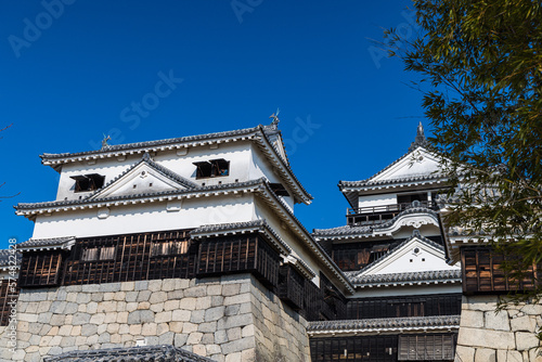 日本　愛媛県松山市の松山城の天守閣
