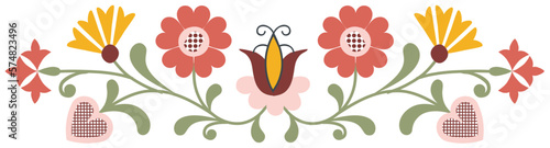 Kashubian floral design 6J border