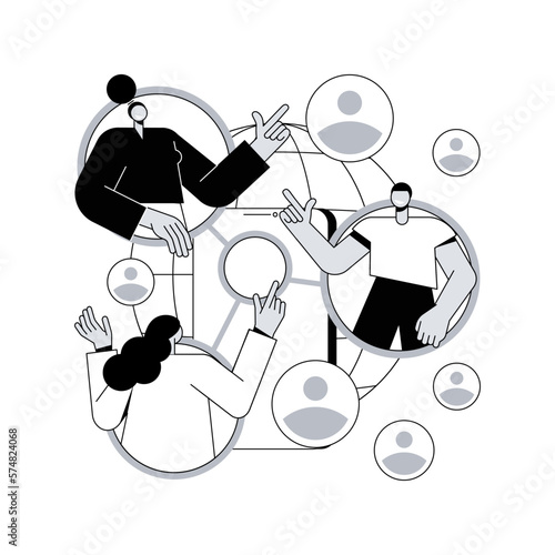 Mobile collaboration abstract concept vector illustration. Collaborative devices and tools, mobile enterprise teamwork, innovative networking app software, high-profile project, abstract metaphor.