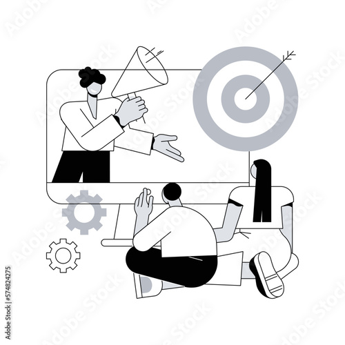 Addressable TV advertising abstract concept vector illustration. TV ad campaign, new advertising technology, addressable television, target marketing, audience relevant message abstract metaphor.