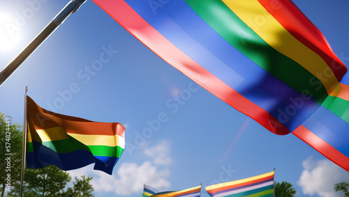 The Iconic Rainbow Flag of LGBTQ+ Pride, Generative AI