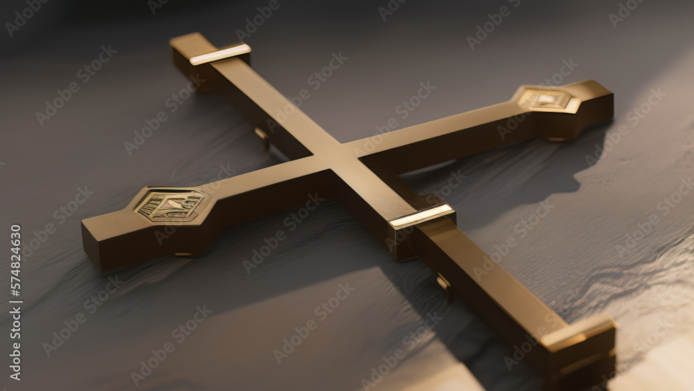 Obraz premium Christian Cross: An Iconic Image of Forgiveness and Spiritual Renewal, Generative AI