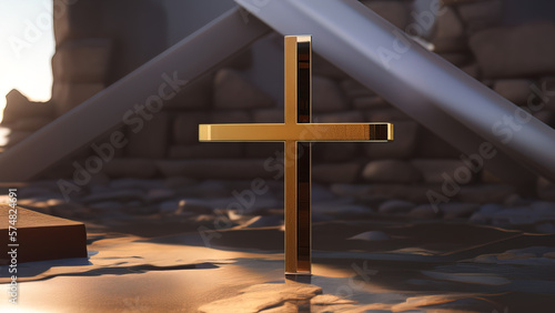 Christian Cross: A Sacred Emblem of the Christian Faith and Beliefs, Generative AI