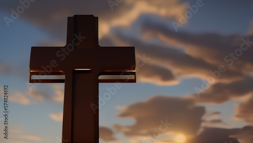 Christian Cross: An Iconic Image of Forgiveness and Spiritual Renewal, Generative AI