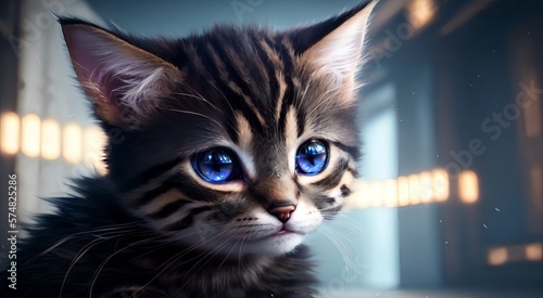 Cute Kitten with Adorable Eyes [AI Generative] © Jefferson