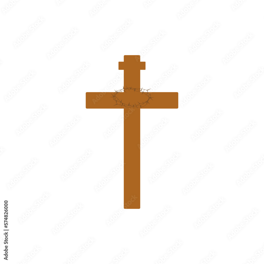 Crucifix icon. Easter. Vector illustration on a white background.