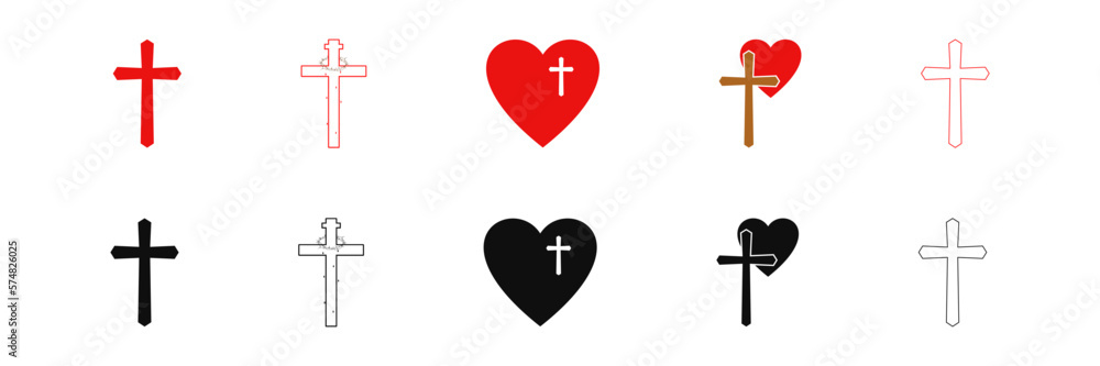 Jesus love icon. Heart. Jesus love icon. Heart.