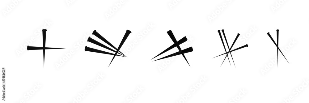 Hammer nails icon. Vector illustration on a white background. Hammer nails icon. Vector illustration on a white background.