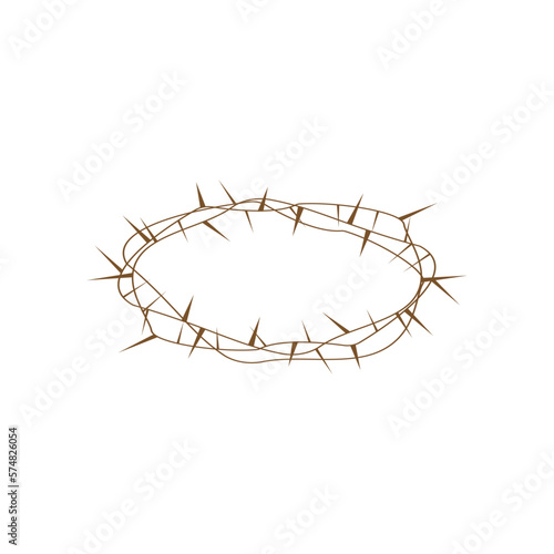 Jesus crown of thorns icon. Vector illustration on a white background.