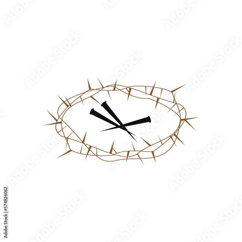 Jesus crown of thorns icon. Vector illustration on a white background.