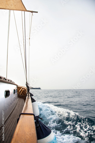 View From a Sailboat on the Tyrrhenian Sea off Ischia, Italy.