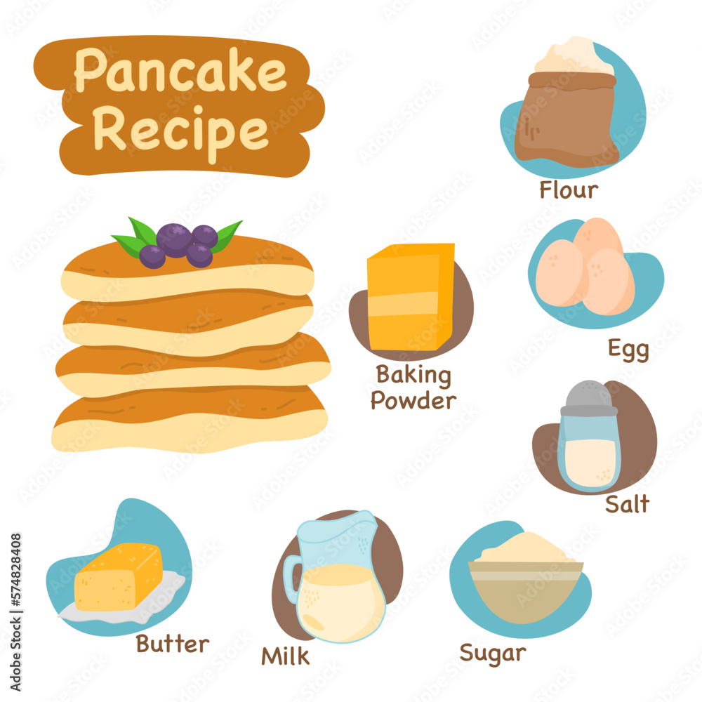 pancake illustration recipe concept pancake illustration recipe concept